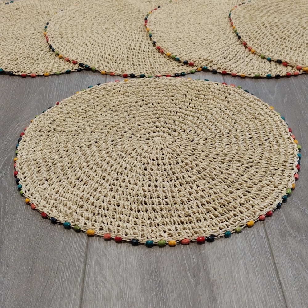 Handmade Woven Placemats with Colorful Trim - Picture 9 of 9
